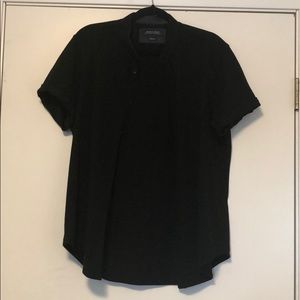 Zara Short Sleeve.  Mandarin Collar + Folded Cuff